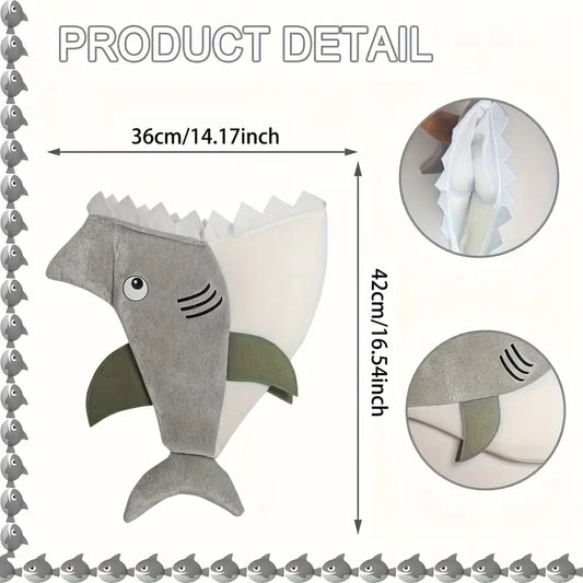Plush Grey Shark Hat