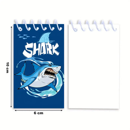 Blue Shark Sea Animal Spiral Pocket Notebooks Pack of 8
