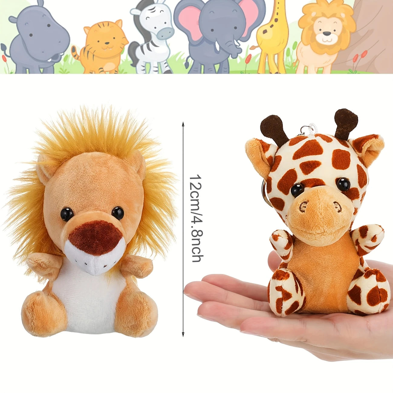 Mini Stuffed Animals Jungle Plush Toys Pack of 6