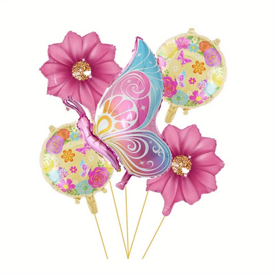 Butterfly and Flower Balloon Set of 5