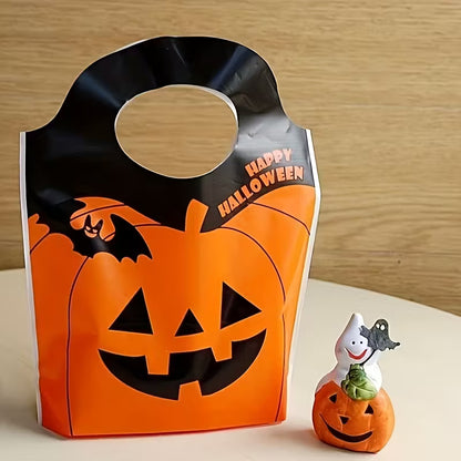 Jack-O'-Lantern Plastic Pumpkin Treat Bags Pack of 20