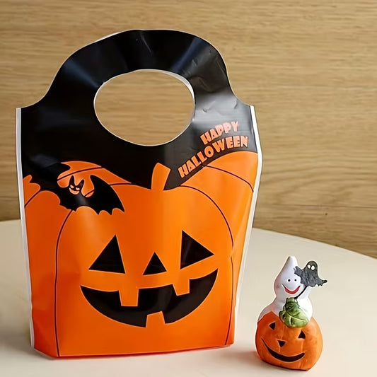 Jack-O'-Lantern Plastic Pumpkin Treat Bags Pack of 20