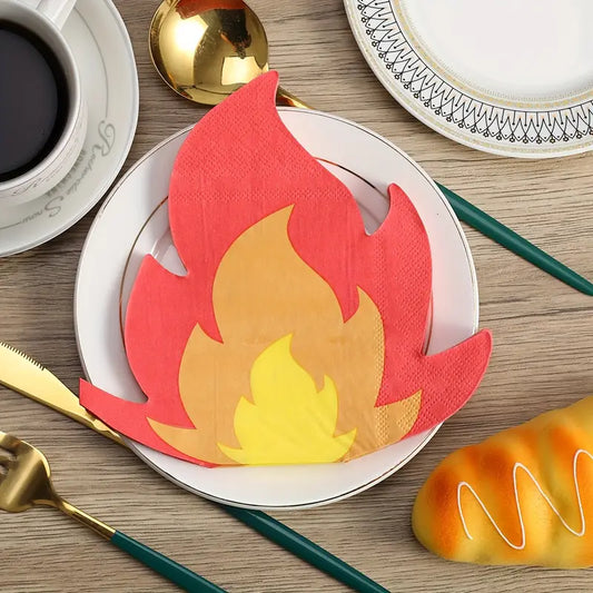 Flame-Shaped Paper Napkins Pack of 20