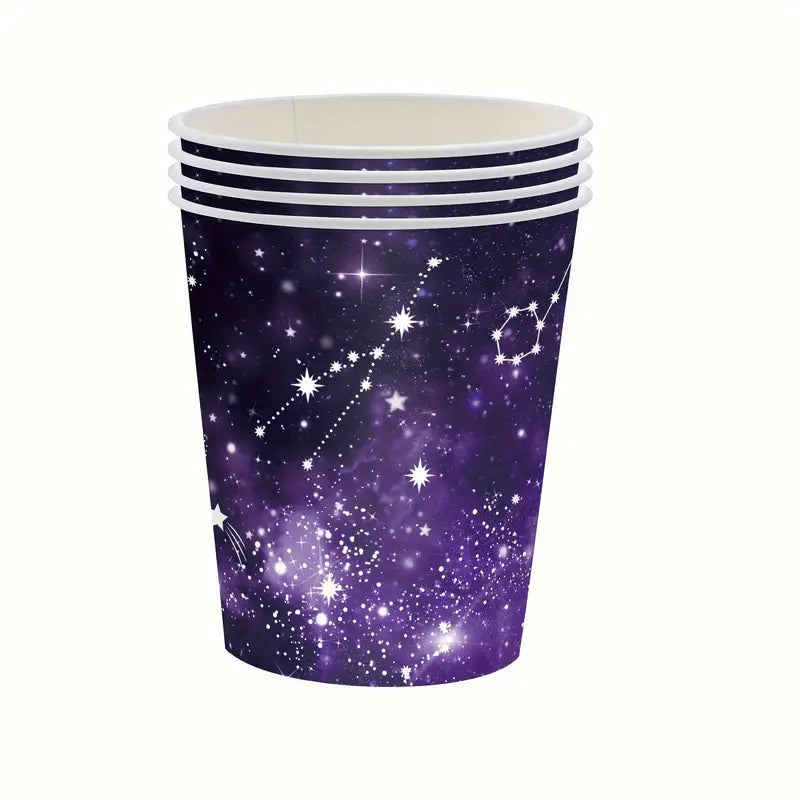 Space Galaxy Theme Party Tableware Set for 24 Guests