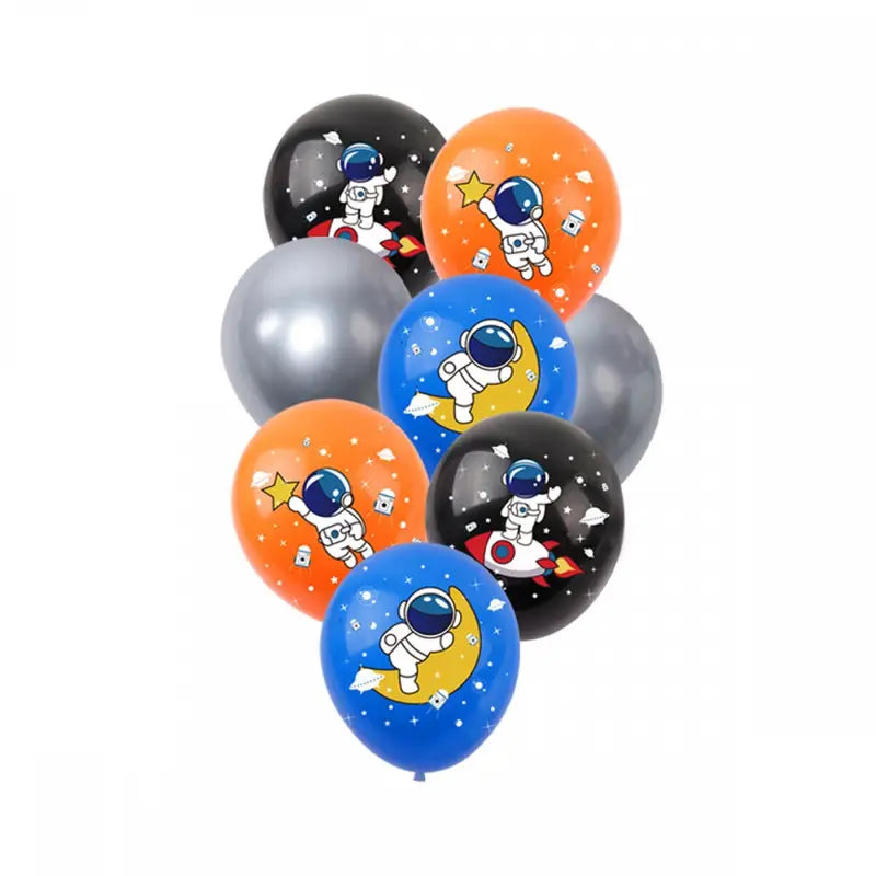 Astronaut & Rocket Latex Balloons Pack of 8