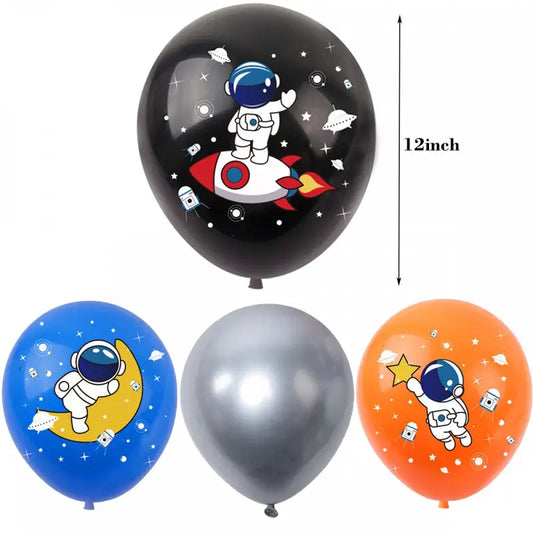 Astronaut & Rocket Latex Balloons Pack of 8