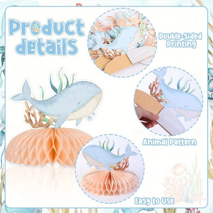 Ocean Sea Animals Honeycomb Decorations Pack of 8