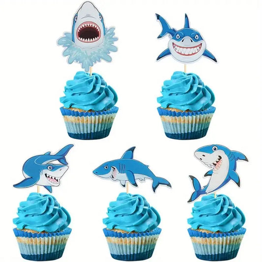 Shark Cupcake Toppers Pack of 30