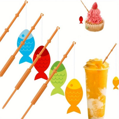 Mini Fishing Rod Cake Toppers Pack of 10