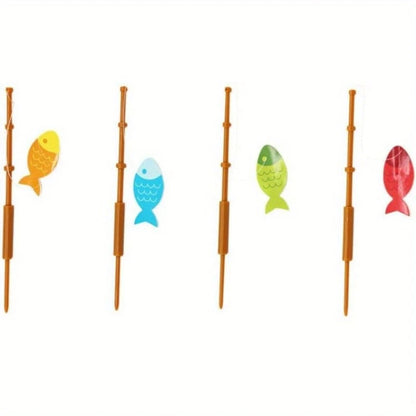 Mini Fishing Rod Cake Toppers Pack of 10