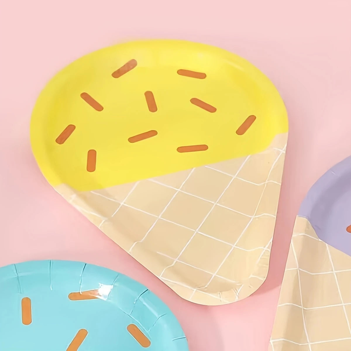Ice Cream Cone Paper Plates Pack of 10