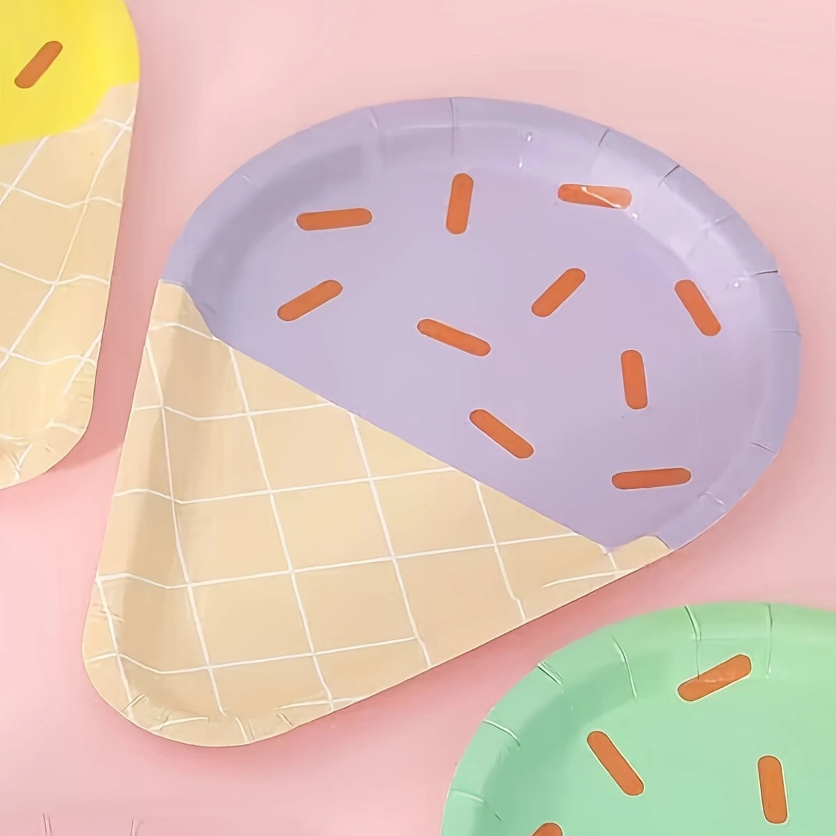 Ice Cream Cone Paper Plates Pack of 10