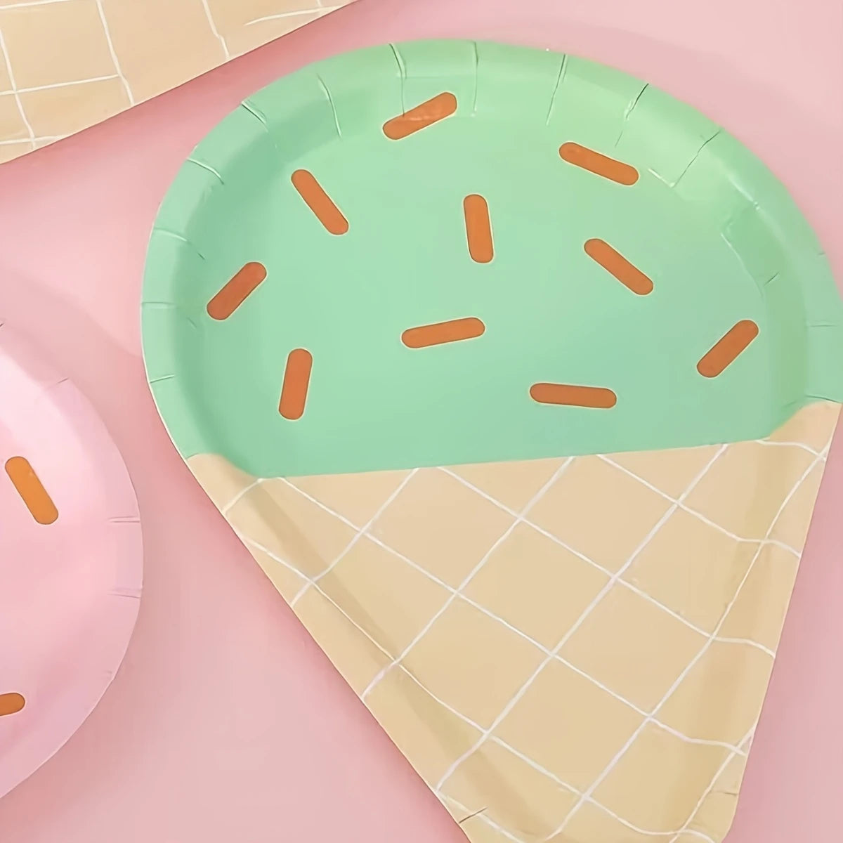 Ice Cream Cone Paper Plates Pack of 10