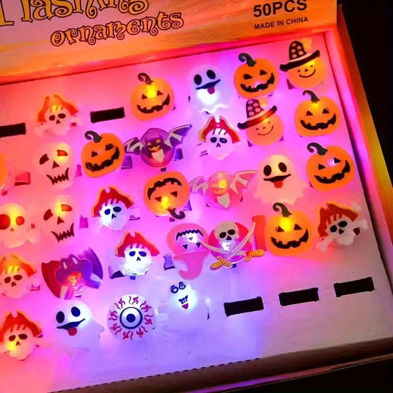 Light Halloween Rings Glowing Pack of 10