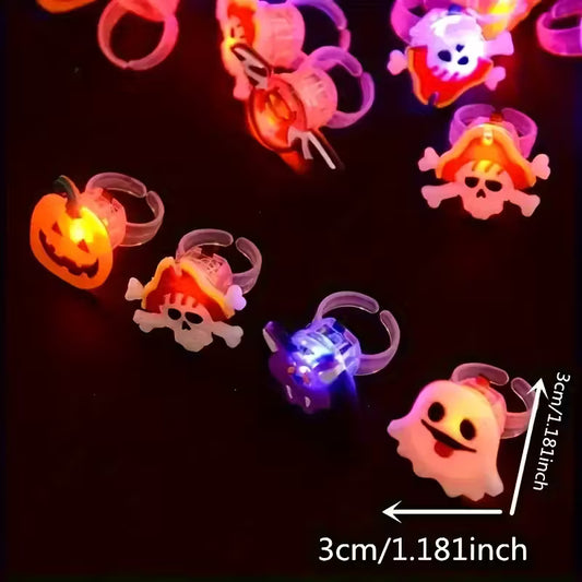 Light Halloween Rings Glowing Pack of 10