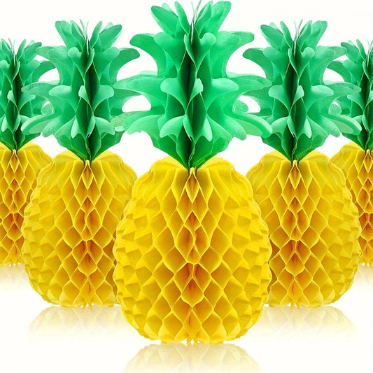 Tropical Honeycomb Pineapple Decorations Pack of 5