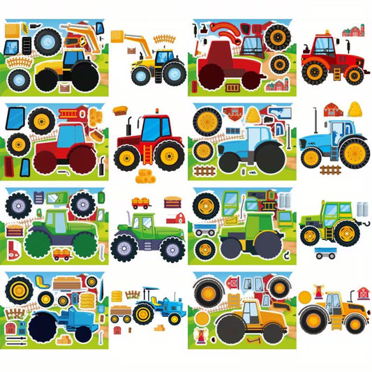Farm Tractor Farming Sticker Sheets Pack of 8
