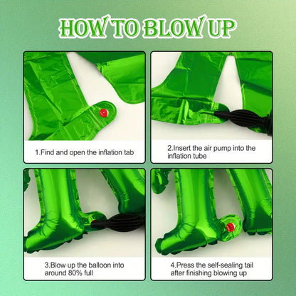 Green Alien Foil Balloons Pack of 4
