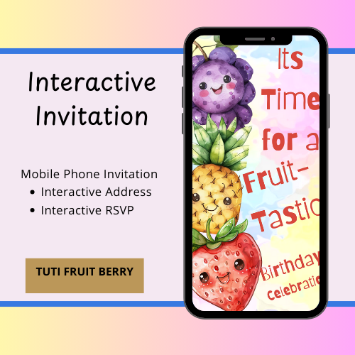 Pastel Berry Fruit Interactive Editable Video Invitation