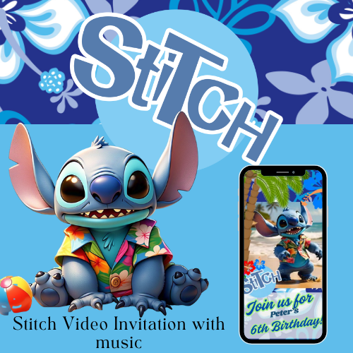 Tropical Stitch Interactive Digital Video Invitation