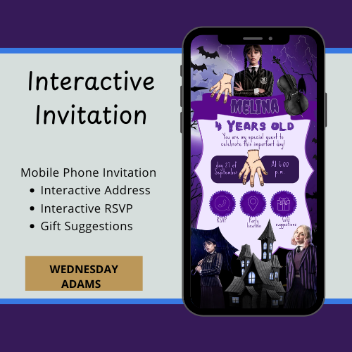 Wednesday Addams Interactive Digital Invitation