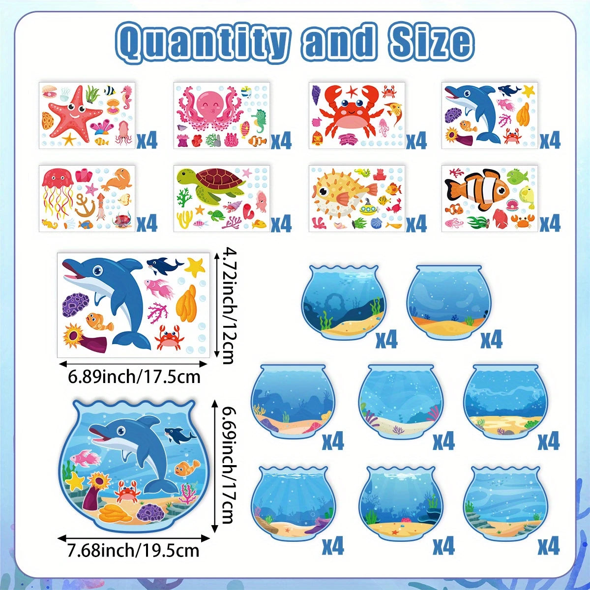 DIY Aquarium Scene Stickers 32 Sets