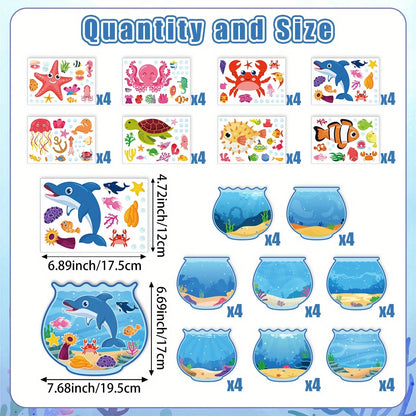DIY Aquarium Scene Stickers 32 Sets