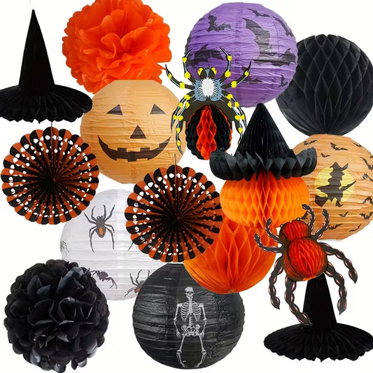 Halloween Party Hanging Decorations Kit Pack of 16