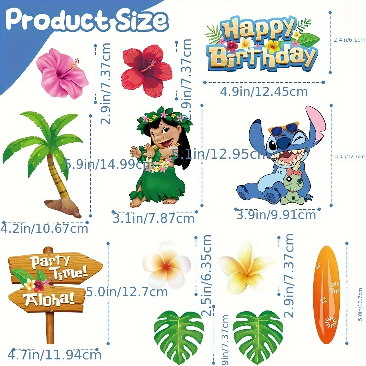 Lilo and Stitch Cake Toppers Pack of 12