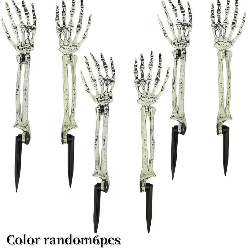 Halloween Skeleton Hand Decorations Pack of 6