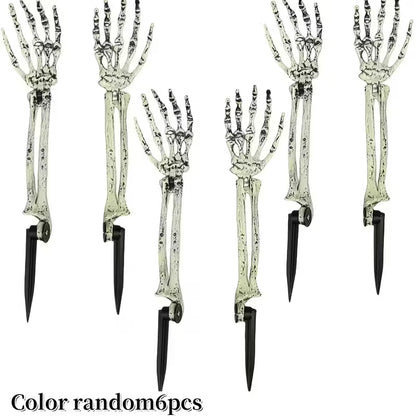Halloween Skeleton Hand Decorations Pack of 6