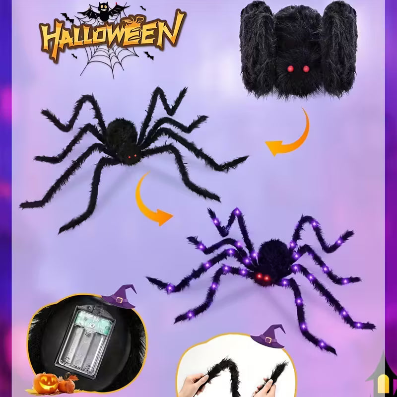 Giant Glowing Spider Decoration with Bendable Legs