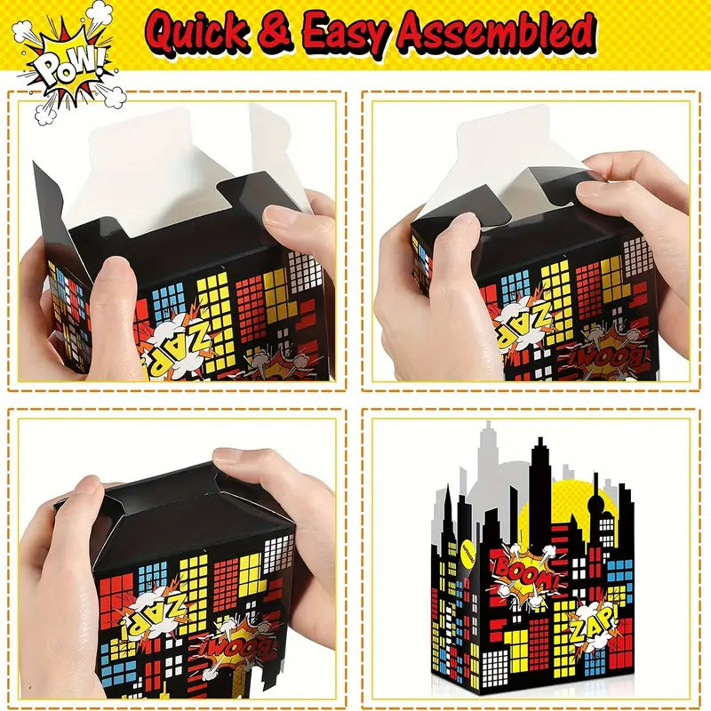 Vibrant Cityscape Party Treat Boxes Pack of 10
