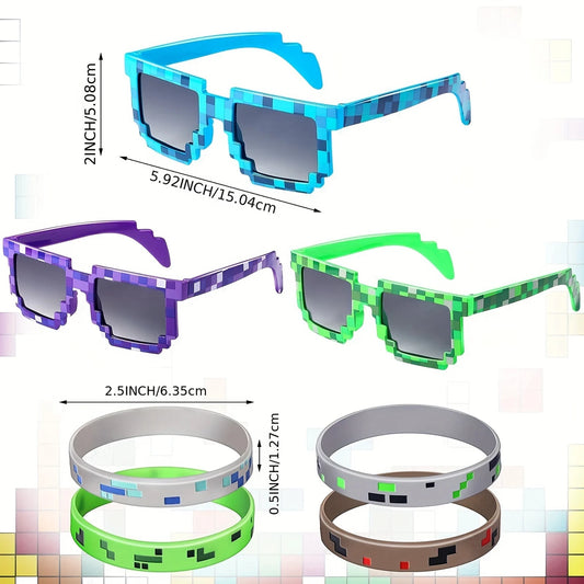 Minecraft Party Set Game Sun Glasses and Bracelets Favors