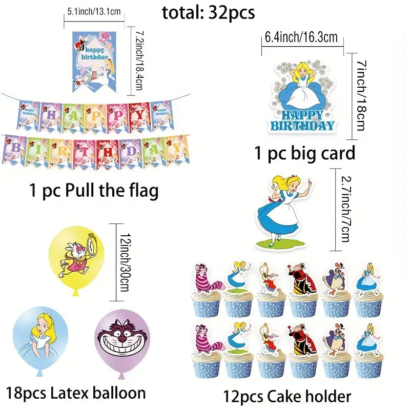 Alice in wonderland decorations kit