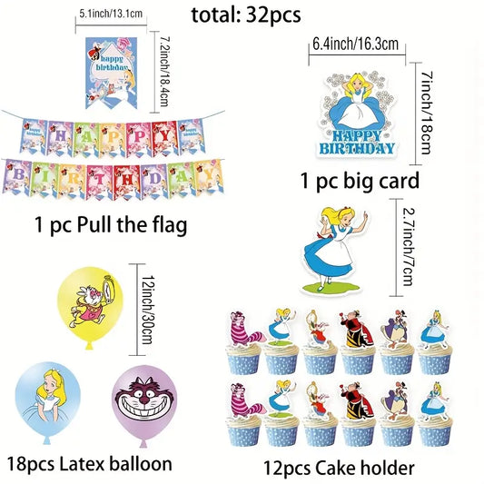 Alice in wonderland decorations kit