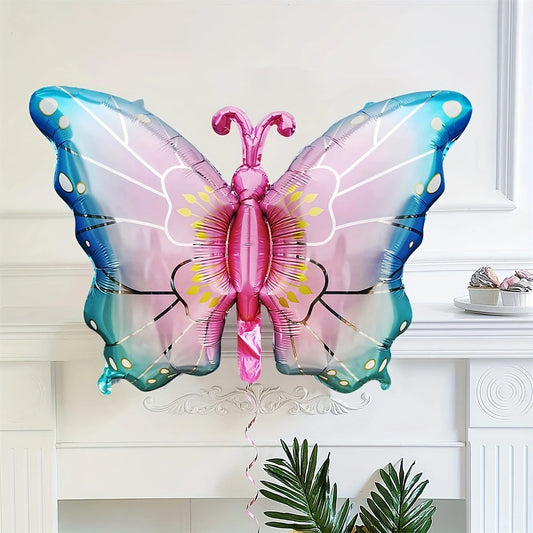 Gradient Butterfly Pink and Blue Foil Balloon