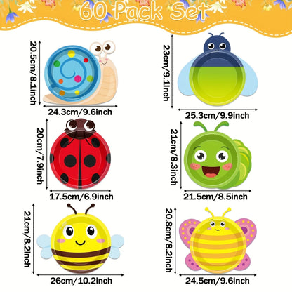 Cute Bug Paper Plates Pack of 6