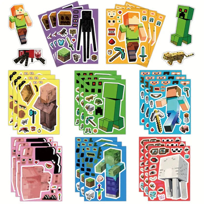 Minecraft DIY face changing sticker sheets Pack of 8