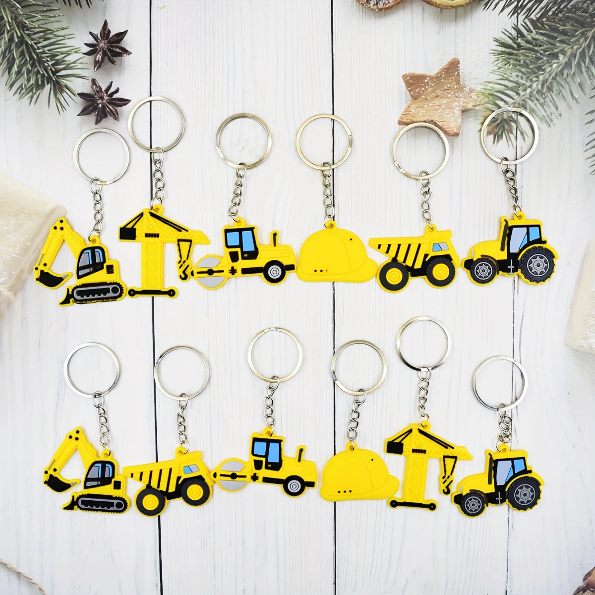 Construction Truck Keychains Pack of 12