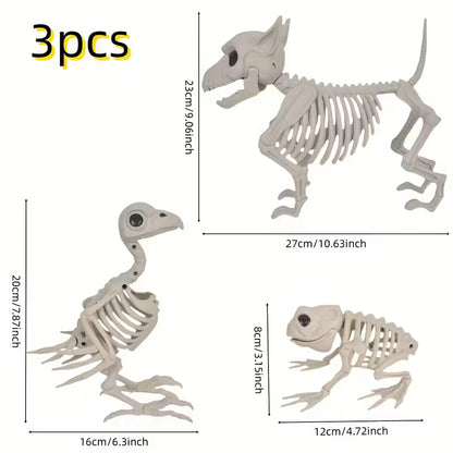 Realistic Plastic Animal Skull Decoration Pack of 3