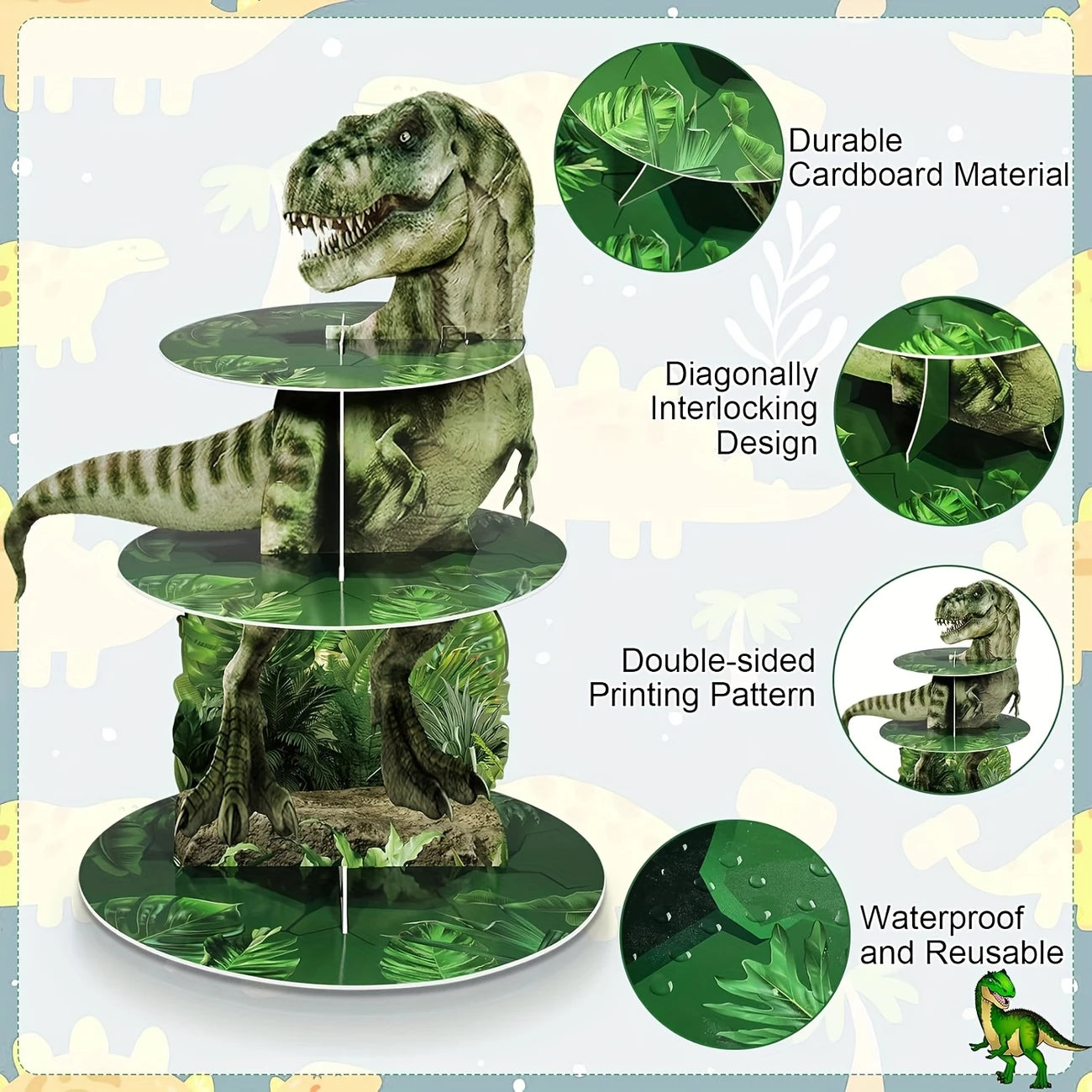 Dinosaur T-Rex Cupcake Stand