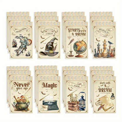 Magical Wizard Themed Spiral Mini Notebook Favors Pack of 8