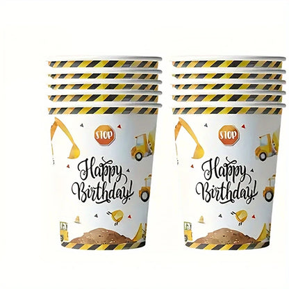 Construction Birthday Party Tableware For 10 Guests