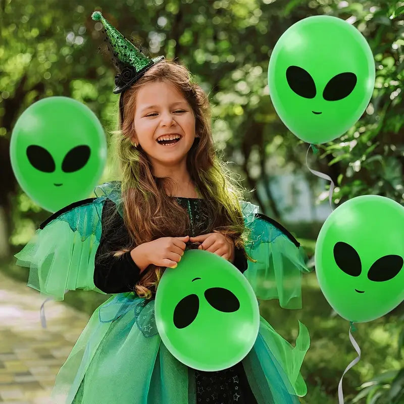 Alien Latex Party Balloons Pack of 12