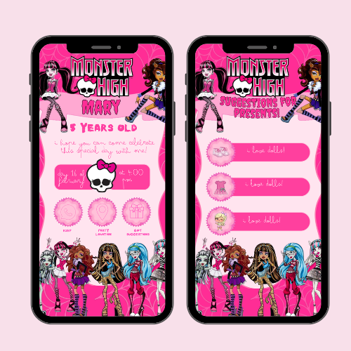 Monster High Interactive Video Invitation