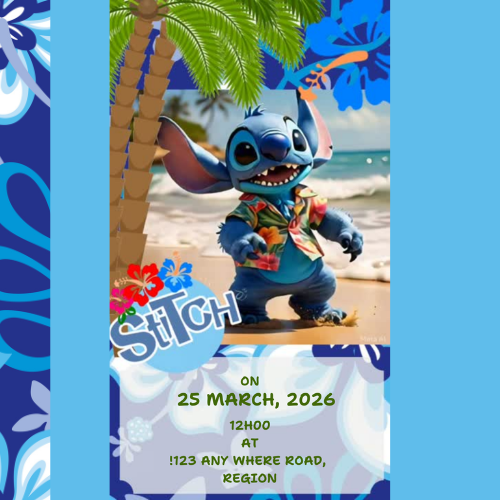 Tropical Stitch Interactive Digital Video Invitation