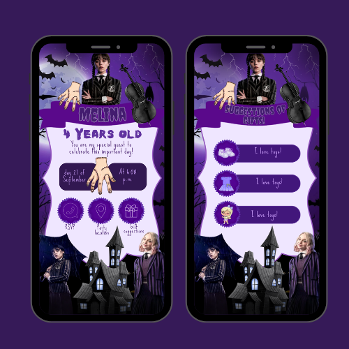Wednesday Addams Interactive Digital Invitation