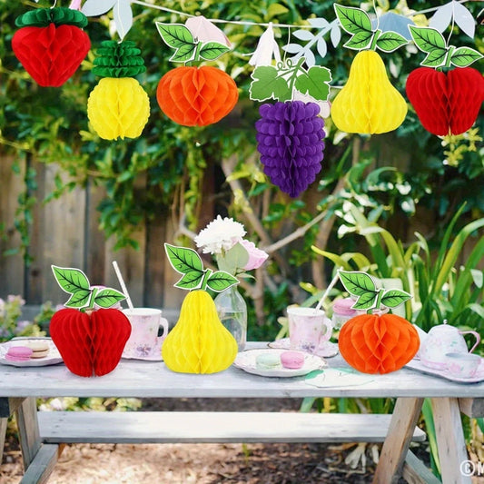 Fruits Honeycomb Hanging Decorations Pack of 12