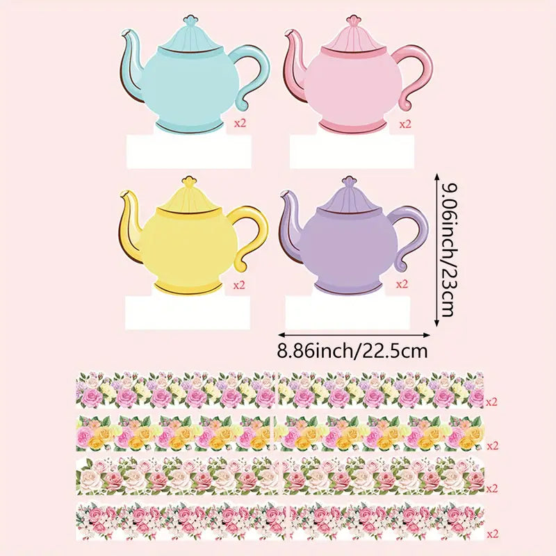 Tea Party Decorations Honeycombs Floral Table Centerpieces Pack of 8